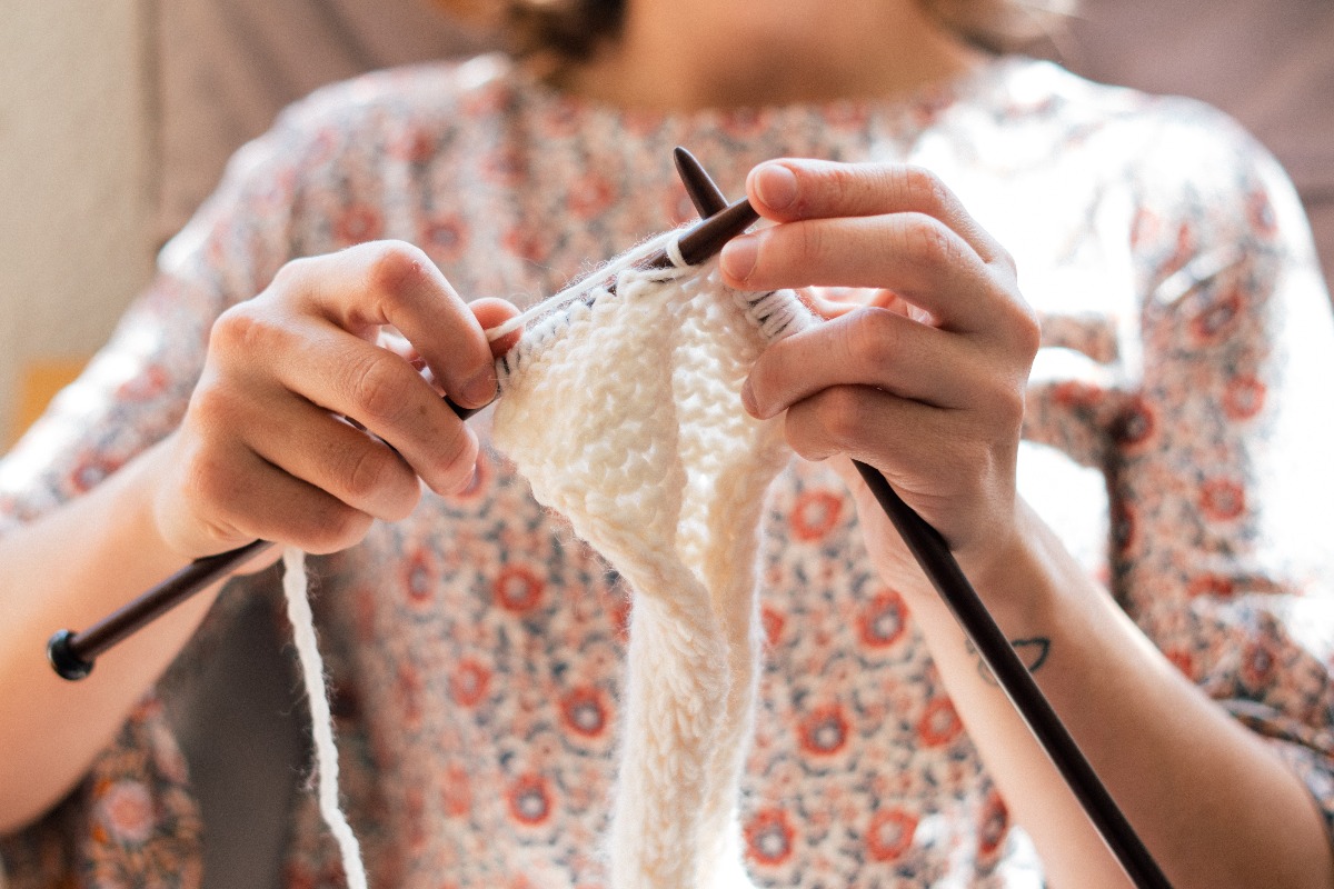 woman knitting