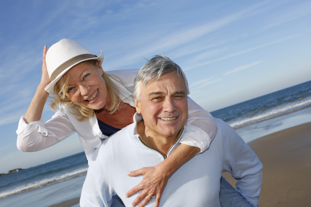 old people in beach