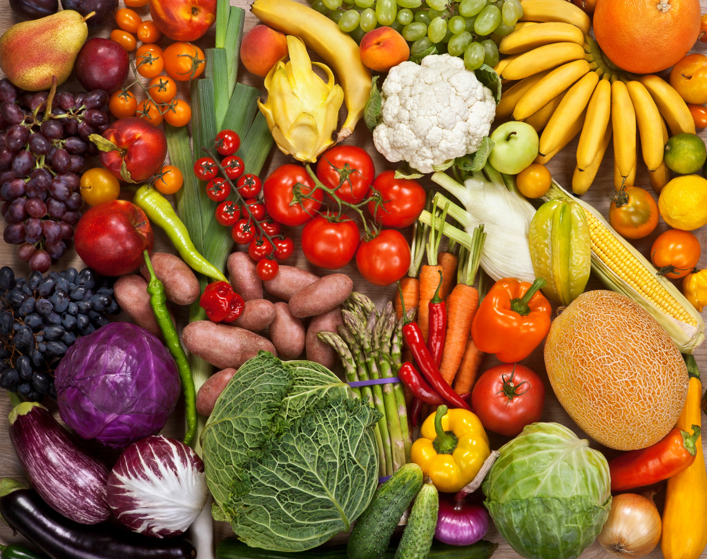 Colorful fruit and vegetables